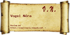 Vogel Nóra névjegykártya
